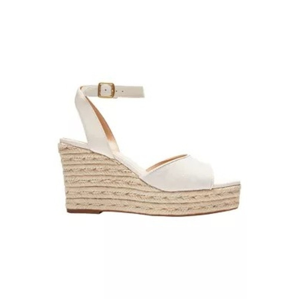 Women's COACH Signature C Espadrille Wedge Sandals Chalk Size 6 New In Box